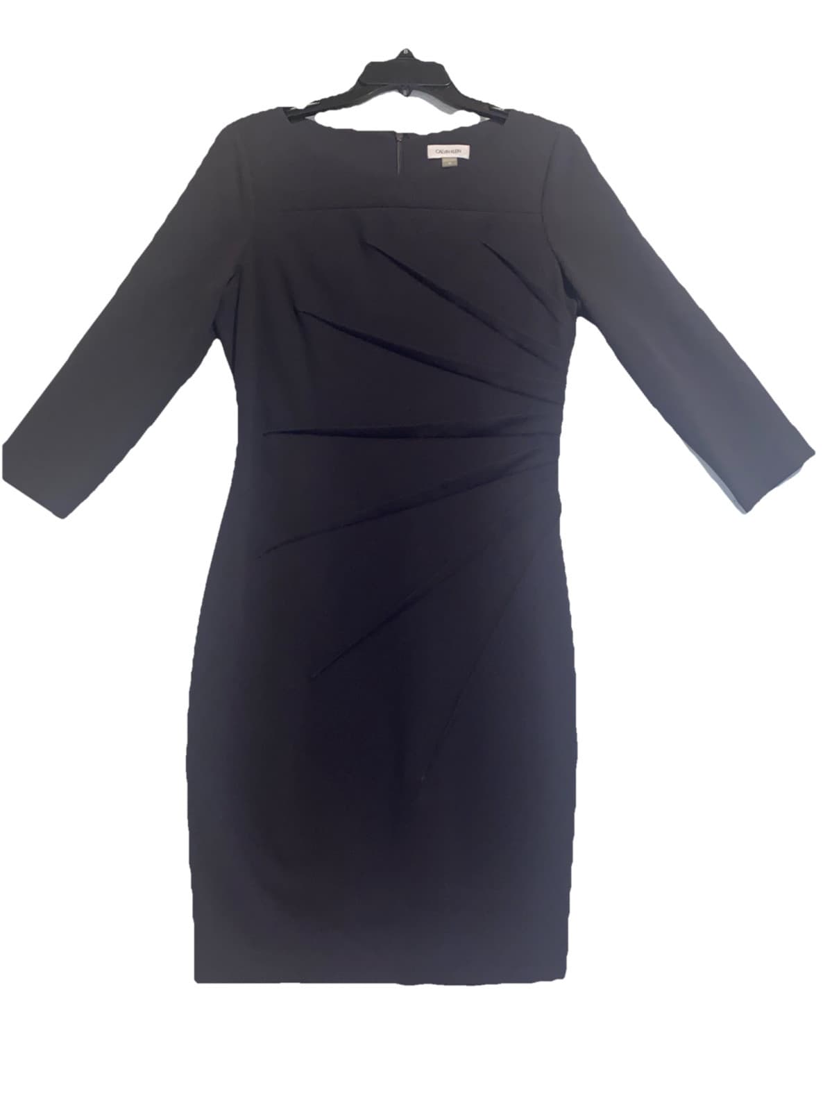 Calvin Klein Office Siren Work Business Gray Dress Classic Slimming - Thumbnail 3