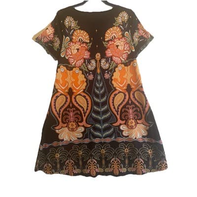Boho Hippie Bohemian Artsy Cruisewear Vacation Side Pockets Floral Dress - Thumbnail 3