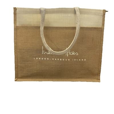 India Hicks London Harbour Island Jute Tote Bag 17X13X7 - Thumbnail 2