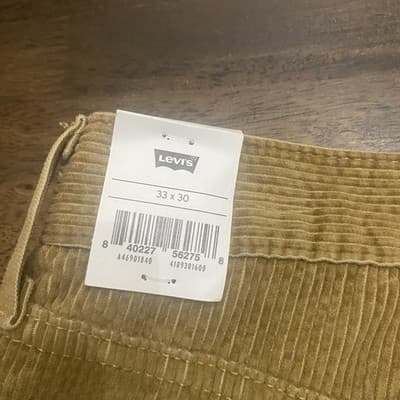 ~NWT Mens Tan Levi’s Corduroy Pants Size 33x30 Classic Prep Preppy - Thumbnail 4