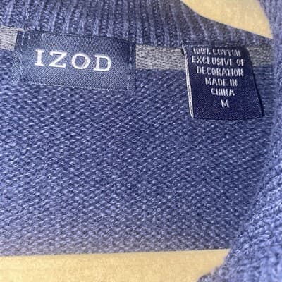 Izod Coastal Prep Preppy Old Money Retro 100% Cotton Sweater Szmed - Thumbnail 3