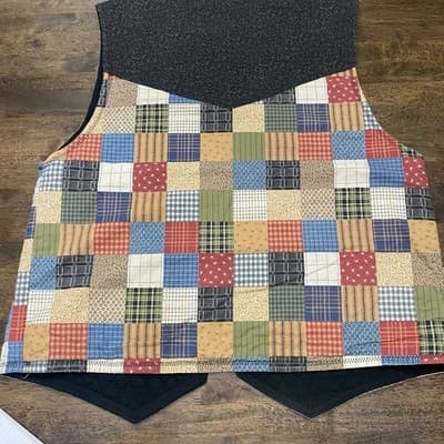 Handmade Patchwork Quilted Vest Boho Granny Core Hippie Cottagecore Prairie - Thumbnail 3