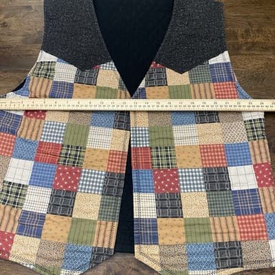 Handmade Patchwork Quilted Vest Boho Granny Core Hippie Cottagecore Prairie - Thumbnail 7