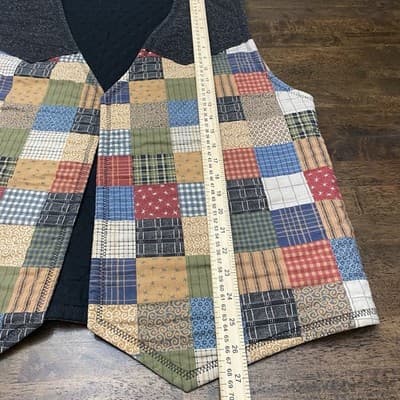 Handmade Patchwork Quilted Vest Boho Granny Core Hippie Cottagecore Prairie - Thumbnail 8