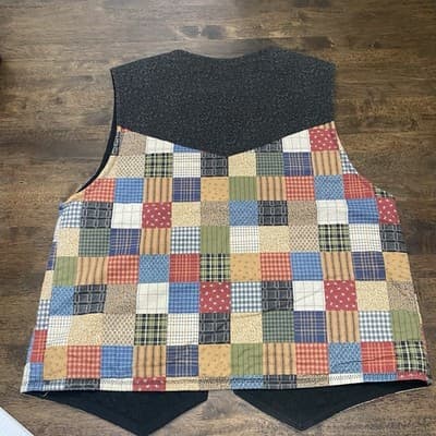 Handmade Patchwork Quilted Vest Boho Granny Core Hippie Cottagecore Prairie - Thumbnail 4