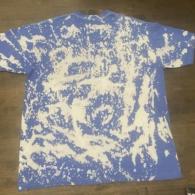 Nirvana Blue Tie Dye T Shirt Sz XL Smiley Face Distressed Grunge Rock - Thumbnail 2