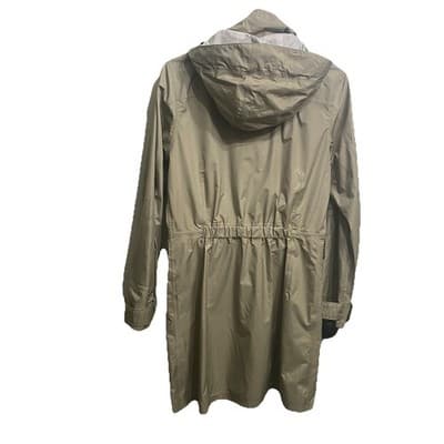 Patagonia Womenspl Khaki Hooded Rain Coat Lightweight windbreaker Outdoor Size S - Thumbnail 3