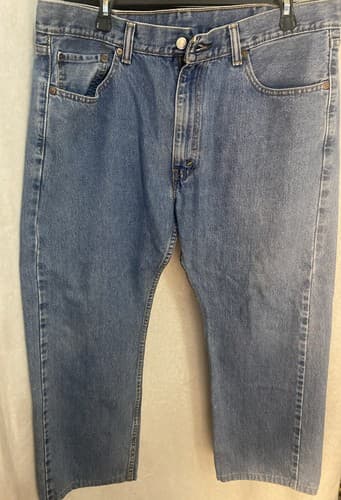 Levi's Men's 505 Straight Leg Regular Fit Blue Jeans Size 38 x 30 - Thumbnail 2