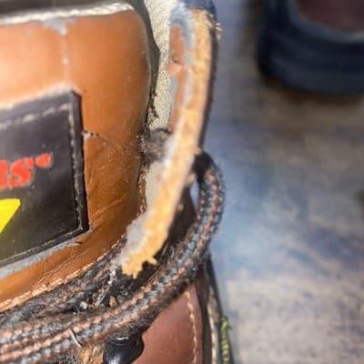 Heavy Duty Thrashed Waterproof Leather Lug Sole Work Boots Sz 9.5 - Thumbnail 14