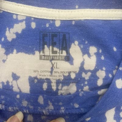 Nirvana Blue Tie Dye T Shirt Sz XL Smiley Face Distressed Grunge Rock - Thumbnail 3