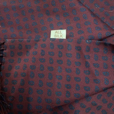 Sulka Vintage Luxury Mens Fine Silk Overcoat Scarf Made In England - Thumbnail 3