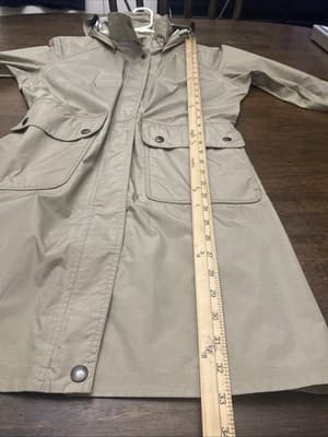 Patagonia Womenspl Khaki Hooded Rain Coat Lightweight windbreaker Outdoor Size S - Thumbnail 19