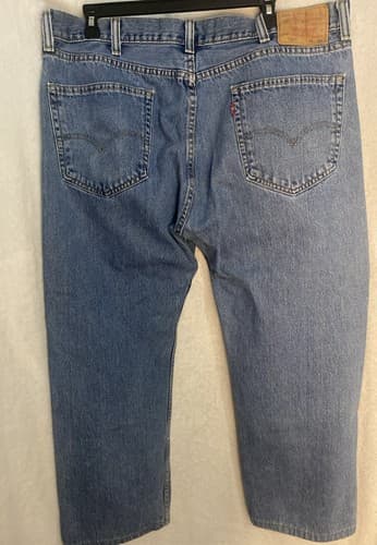 Levi's Men's 505 Straight Leg Regular Fit Blue Jeans Size 38 x 30 - Thumbnail 3