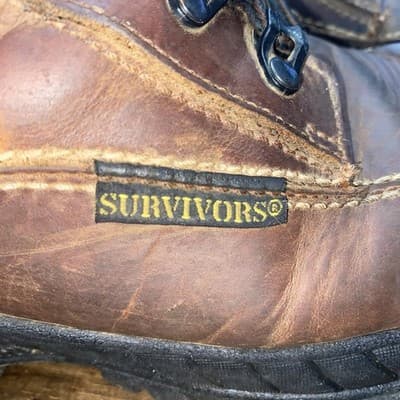 Heavy Duty Thrashed Waterproof Leather Lug Sole Work Boots Sz 9.5 - Thumbnail 6