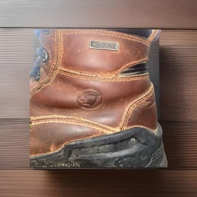 Heavy Duty Thrashed Waterproof Leather Lug Sole Work Boots Sz 9.5 - Thumbnail 9