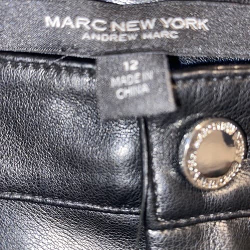 Marc New York Faux Leather Pants Y2K Club Wear Black Ladies 12 MSRP: $89 - Thumbnail 3