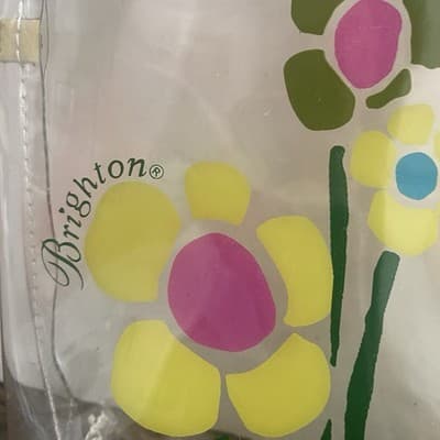 Brighton Clear Makeup Bag With Primitive Florals And Logo 10”" x 7” - Thumbnail 2