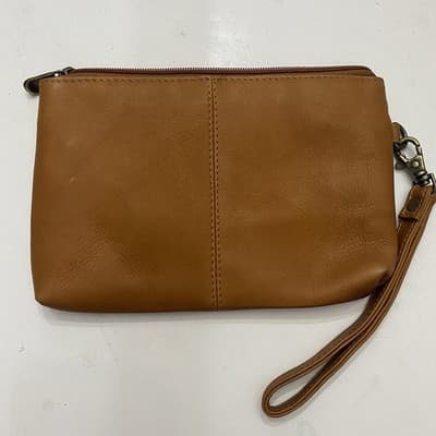 Vintage Leather Wristlet Clutch Purse 3 Horses Logo Western Equestrian - Thumbnail 4