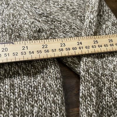 Mens Henley Sweater XL Brown Mock Neck Chunky Knit Classic Preppy - Thumbnail 4