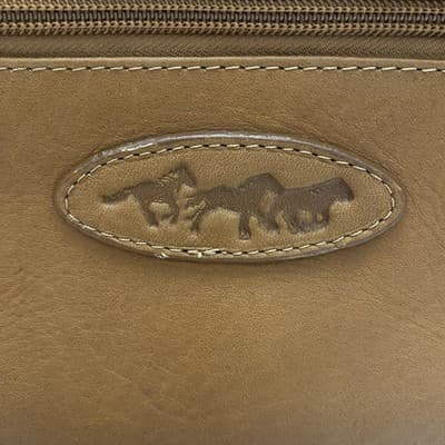 Vintage Leather Wristlet Clutch Purse 3 Horses Logo Western Equestrian - Thumbnail 3