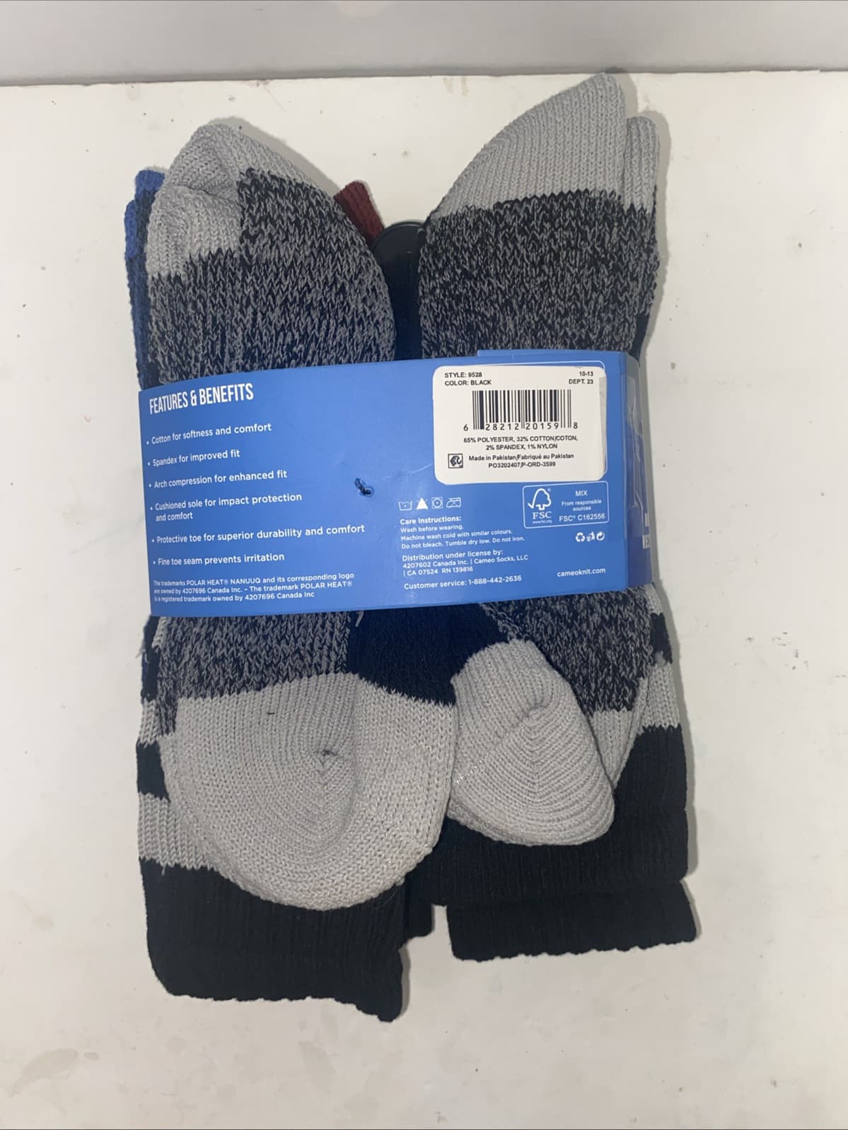 Mens Cotton Blend Boot Socks 6 Pair Sz 7-12 - Thumbnail 3