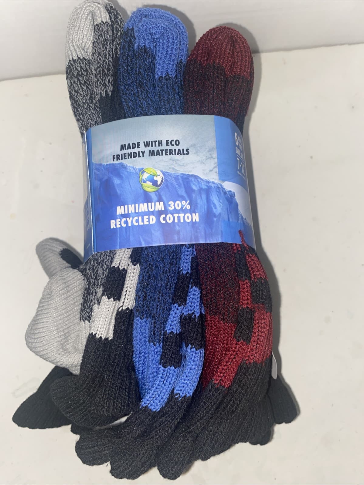Mens Cotton Blend Boot Socks 6 Pair Sz 7-12 - Thumbnail 2