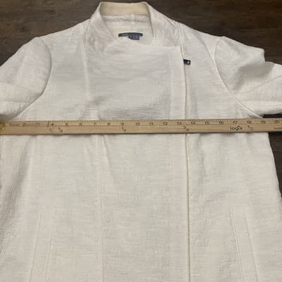 Designer Vince, Stretch Cotton Blazer, ZipFront SlimmingAsymmetric Fully Lined, - Thumbnail 4