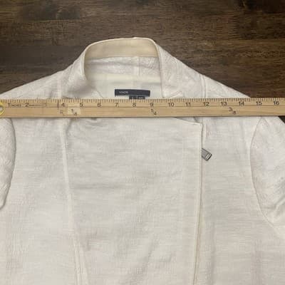 Designer Vince, Stretch Cotton Blazer, ZipFront SlimmingAsymmetric Fully Lined, - Thumbnail 3