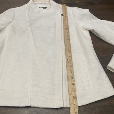 Designer Vince, Stretch Cotton Blazer, ZipFront SlimmingAsymmetric Fully Lined, - Thumbnail 6
