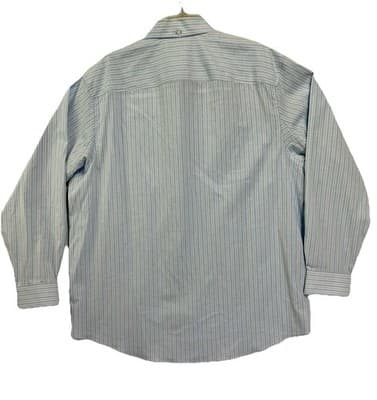 Duluth Trading Co Shirt Mens L Blue Wrinkle Fighter Relaxed Fit Button Down - Thumbnail 2
