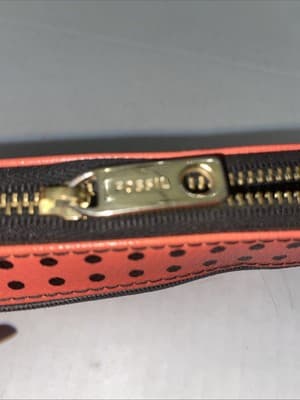 Fossil Polka Dot Leather Wallet Vintage - Thumbnail 4