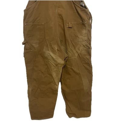 Vintage Carhartt Insulated Canvas Bib Overalls Measures 50x30 Made in USA Tan - Thumbnail 11