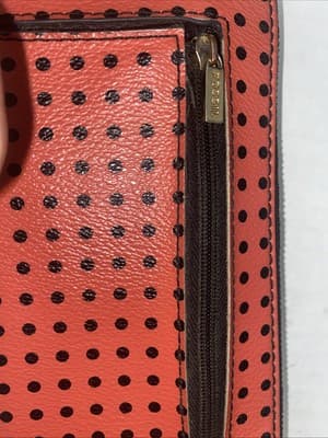Fossil Polka Dot Leather Wallet Vintage - Thumbnail 3