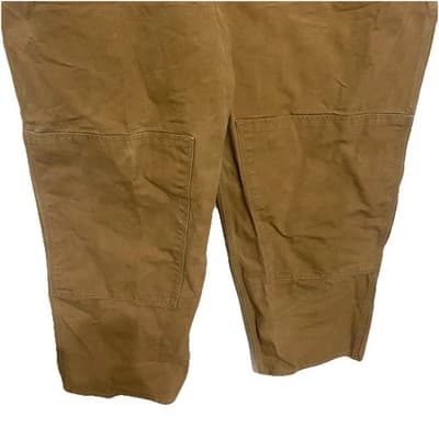 Vintage Carhartt Insulated Canvas Bib Overalls Measures 50x30 Made in USA Tan - Thumbnail 5