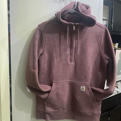 Pink Carhartt Half Zip Hoodie Size Small Women's ✨ - Thumbnail 6