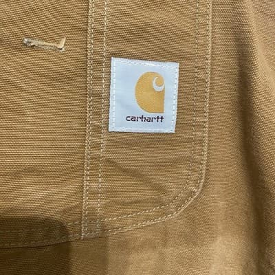 Vintage Carhartt Insulated Canvas Bib Overalls Measures 50x30 Made in USA Tan - Thumbnail 6