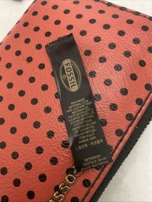 Fossil Polka Dot Leather Wallet Vintage - Thumbnail 12