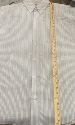Duluth Trading Co Shirt Mens L Blue Wrinkle Fighter Relaxed Fit Button Down - Thumbnail 5
