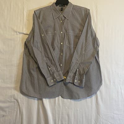 Lauren Ralph Lauren Ladies Shirt 1X Country Club Old Money Black Gingham - Thumbnail 2