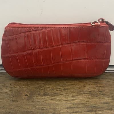 Brighton Red Leather Wallet Clutch Classic Heart Embellishment - Thumbnail 3