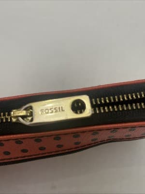 Fossil Polka Dot Leather Wallet Vintage - Thumbnail 5