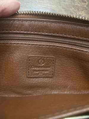 ColeHaan Woven Leather Wrap Around Zip Clutch Wallet Studded Basket Weave Cognac - Thumbnail 3