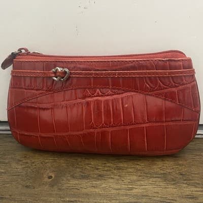 Brighton Red Leather Wallet Clutch Classic Heart Embellishment - Thumbnail 2