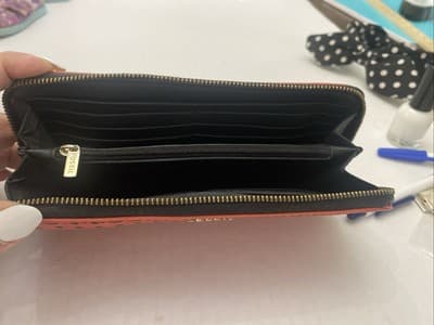 Fossil Polka Dot Leather Wallet Vintage - Thumbnail 7