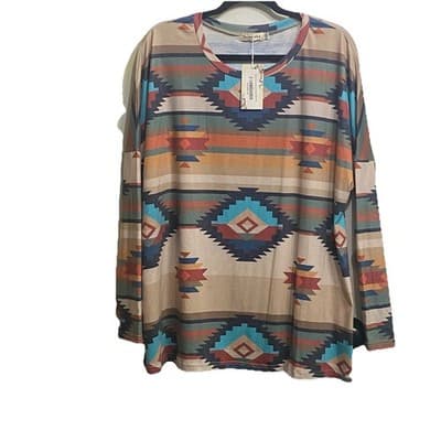SouthernStitch 2x Long Sleeve Santa Fe Western Style NWT w Turquoise Puffer Vest - Thumbnail 2