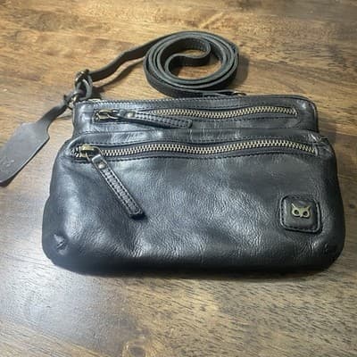 Wise Owl Womens Leather Crossbody Strap Multi Pocket Purse Black - Thumbnail 2