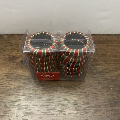 Liberty Procurement Yarn Wrapped Napkin Rings Set Of 12 Christmas Holiday - Thumbnail 2