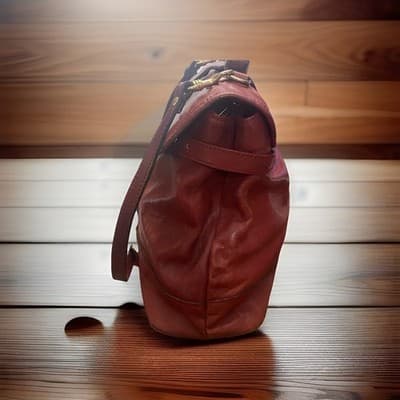 Vintage Luxury Baggagio Soft Leather Briefcase Brass Hardware ShoulderStrap - Thumbnail 6