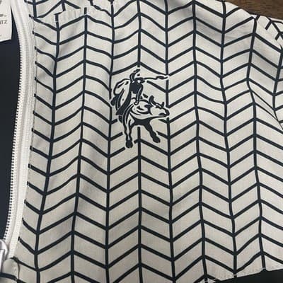 Pullover Windbreaker Hooded Size Small Rodeo Bull Riding Cowboy Logo Western - Thumbnail 2