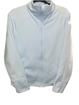Adidas Womens L Jacket Full Zip ClimaWarm Fitted Powder Blue Athletic - Thumbnail 3